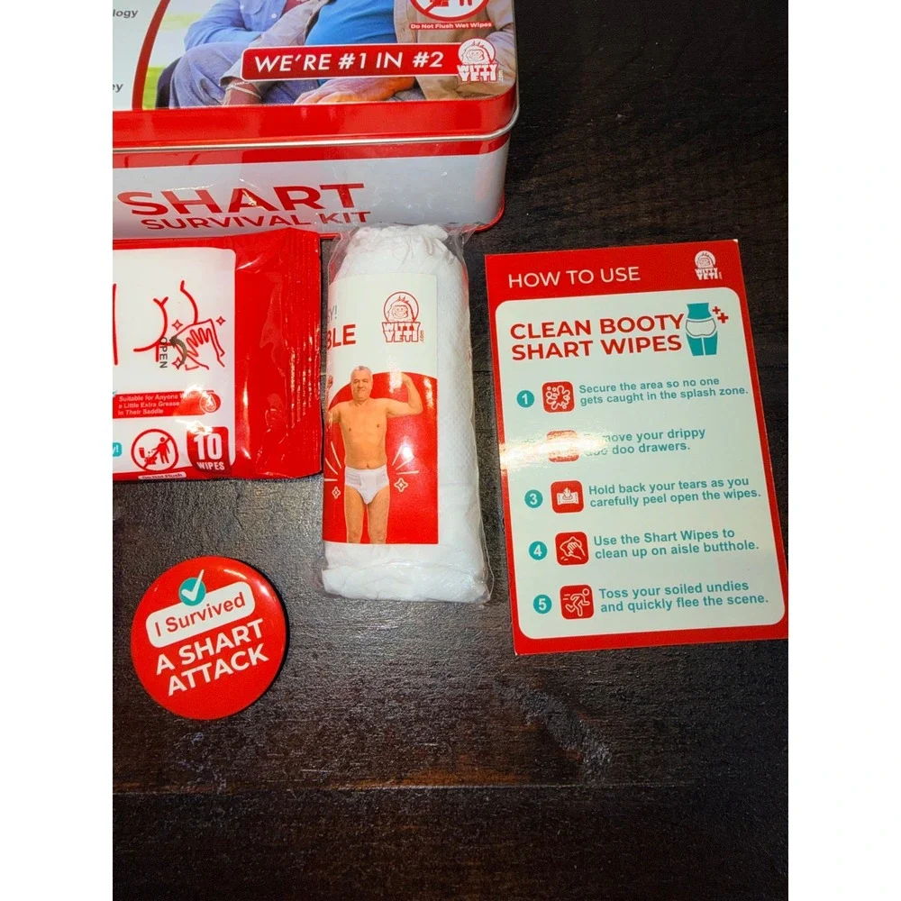 Witty Yeti Shart Survival Kit Gag Gift Emergency Prank Set Metal Tin